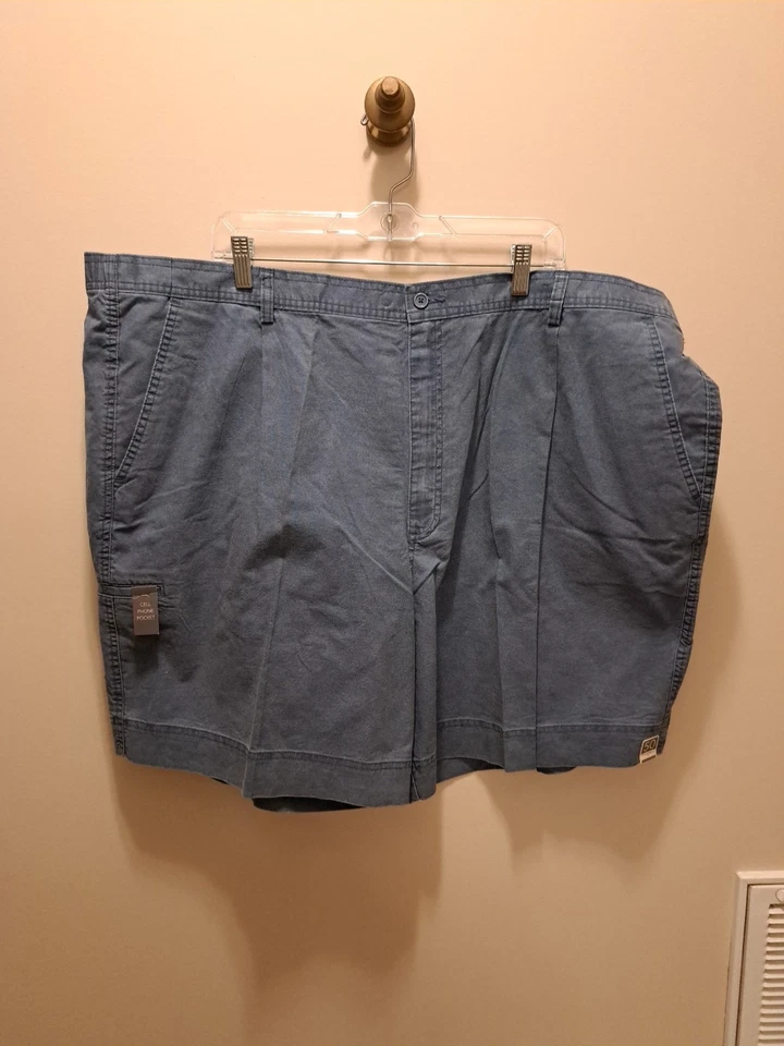 Lote De 3 Pantalones Cortos Para Hombre Saddlebred Nuevos Con Etiquetas Talla 50" Cintura Denim Caqui Estilo Chino Azul Foto 2 de 4