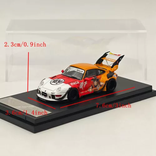 SW 1:64 Dragon Ball RWB 993 911 Racing Sports Red Model Diecast Metal Car - Picture 2 of 6