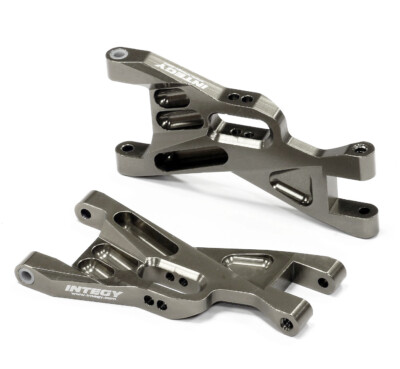 Grey Billet Machined Front Lower Suspension Arms for Traxxas 1/10