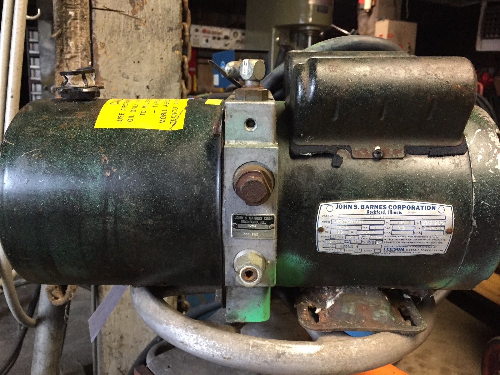 Lesson Hydraulic Pump Motor C6k34nz1a John S Barnes Corp For Sale