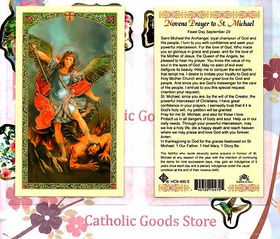 Novena Prayer to St. Saint Michael the Archangel - Laminated Holy Card ...