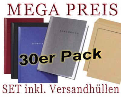 30 Bewerbungsmappen START von PAGNA / verschiedene Farben wählbar / mit Umschlag