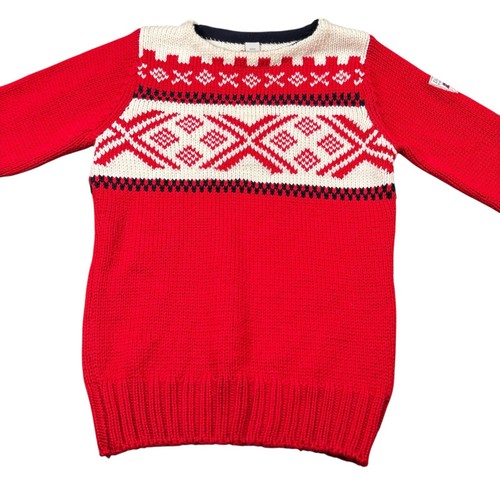 VTG 90s Y2K Dale Norway Fair Isle Wool Crew Neck Classic Knitted Sweater Red M - Picture 2 of 11
