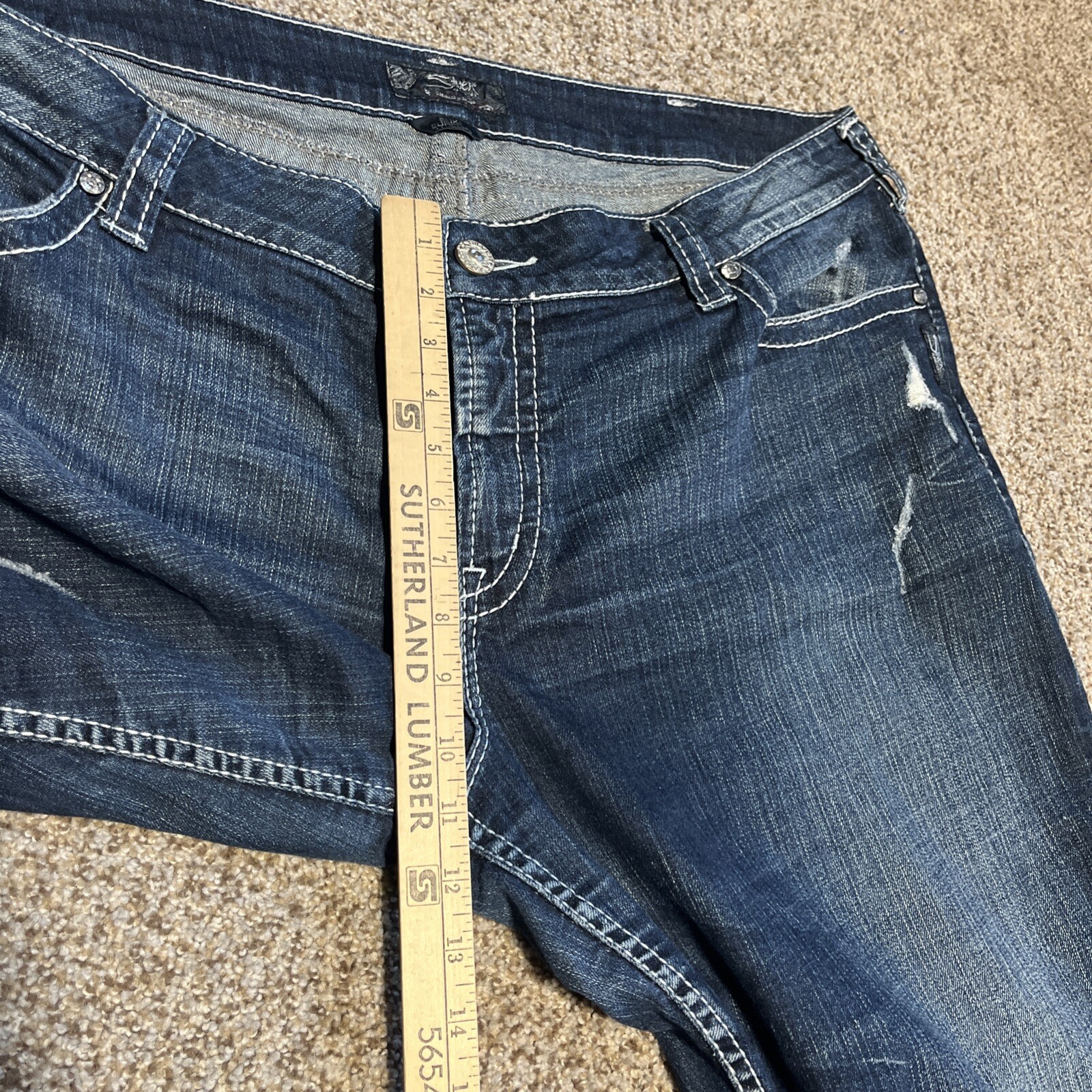 Silver Suki Surplus Women's Dark Wash Flap Pocket Bootcut Denim Jeans 24 (43x32) - View 8