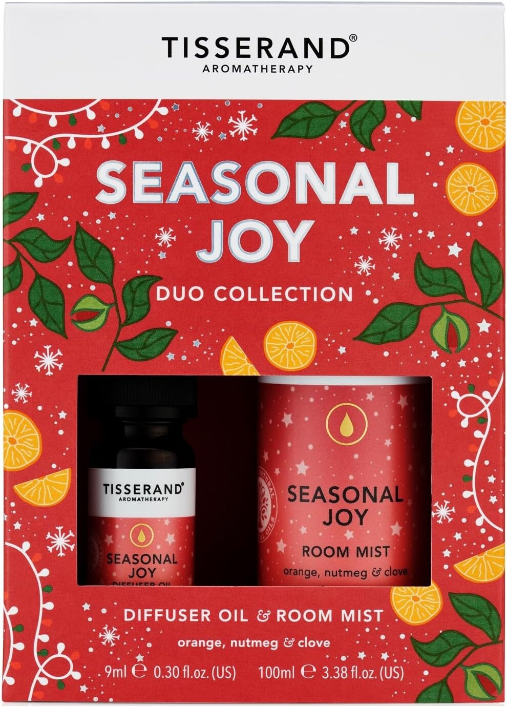 TISSERAND AROMATHERAPY SEASONAL JOY DUO DIFFUSER OIL & ROOM MIST ORANGE CLOVE