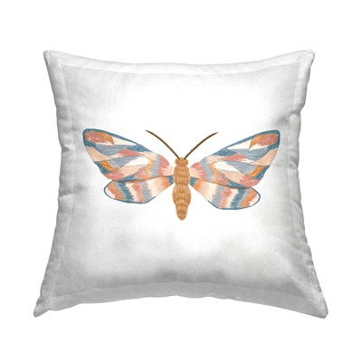 Muted Moth Modern Insect Design by Angel Nicole Throw Pillow, 18 x 18, Multi-...