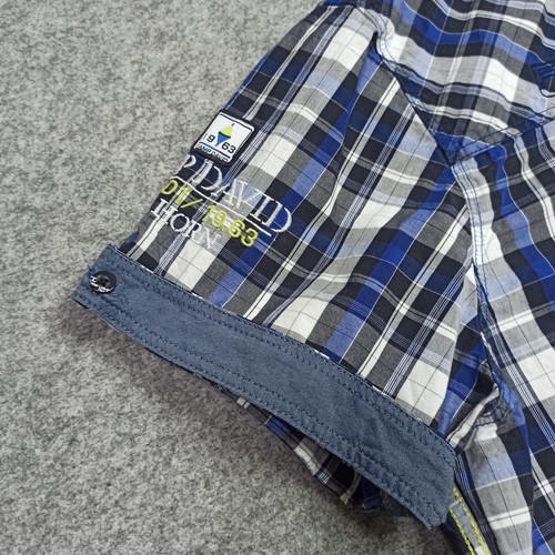 Camp David Mens Shirt Size XL Regular Fit Blue Grey Plaid Button-Up Cape-Horn - Picture 8 of 15