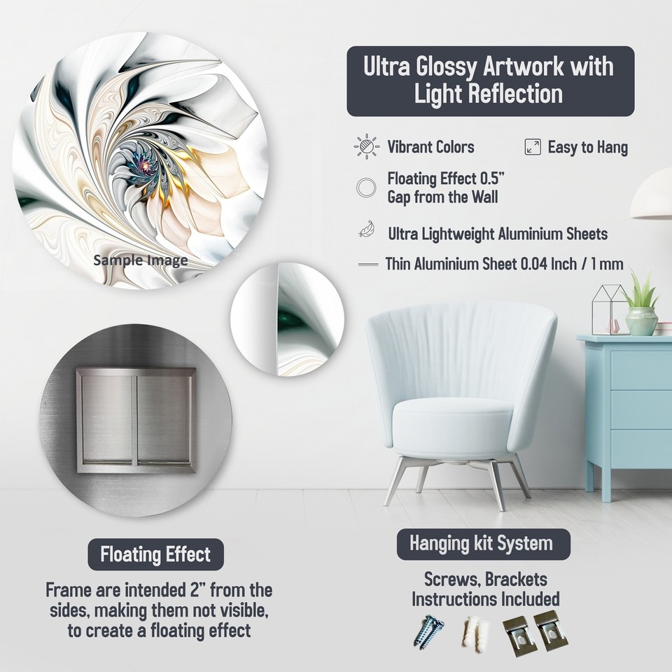 Designart 'Voice Inside' Abstract Digital Art Circle Wall Small eBay