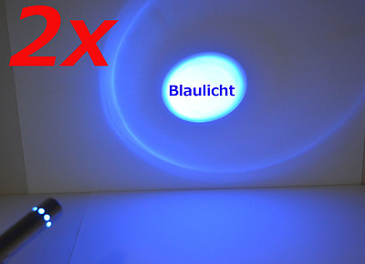 2x LED LENSER Zweibrüder V8 Photoenpumpe Taschenlampe 7569/7559 blau-licht