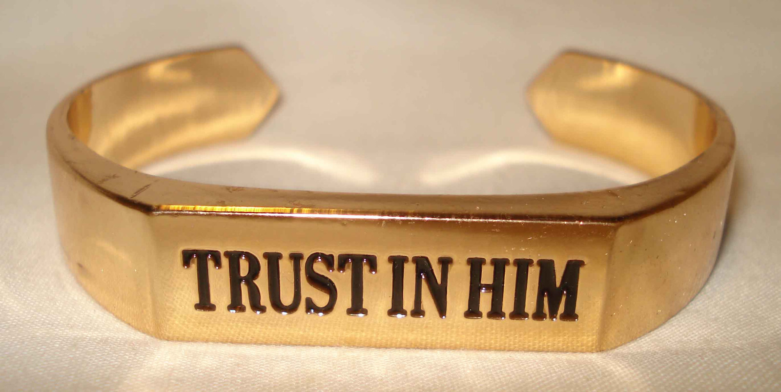 Paparazzi Gold Tone Trust In Him Religious Costume Jewelry Cuff Bracelet