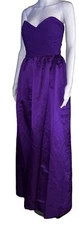 VICTOR COSTA Size 4 Silk Satin Royal Purple Strapless Gown Vintage 80's RARE EUC