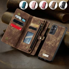 For Samsung A13/A33/A53 Removable Leather Wallet Case Card Holder Zip Flip Cover