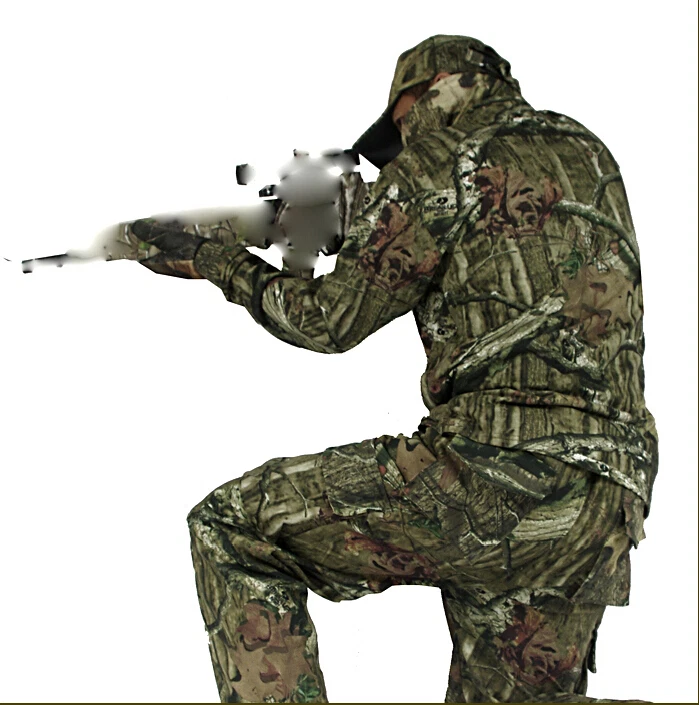 Spring Tactical Camouflage Hunting  Shirt Pants Cap 3PCS Ghillie Suit Set  M-3XL - Image 2 of 4