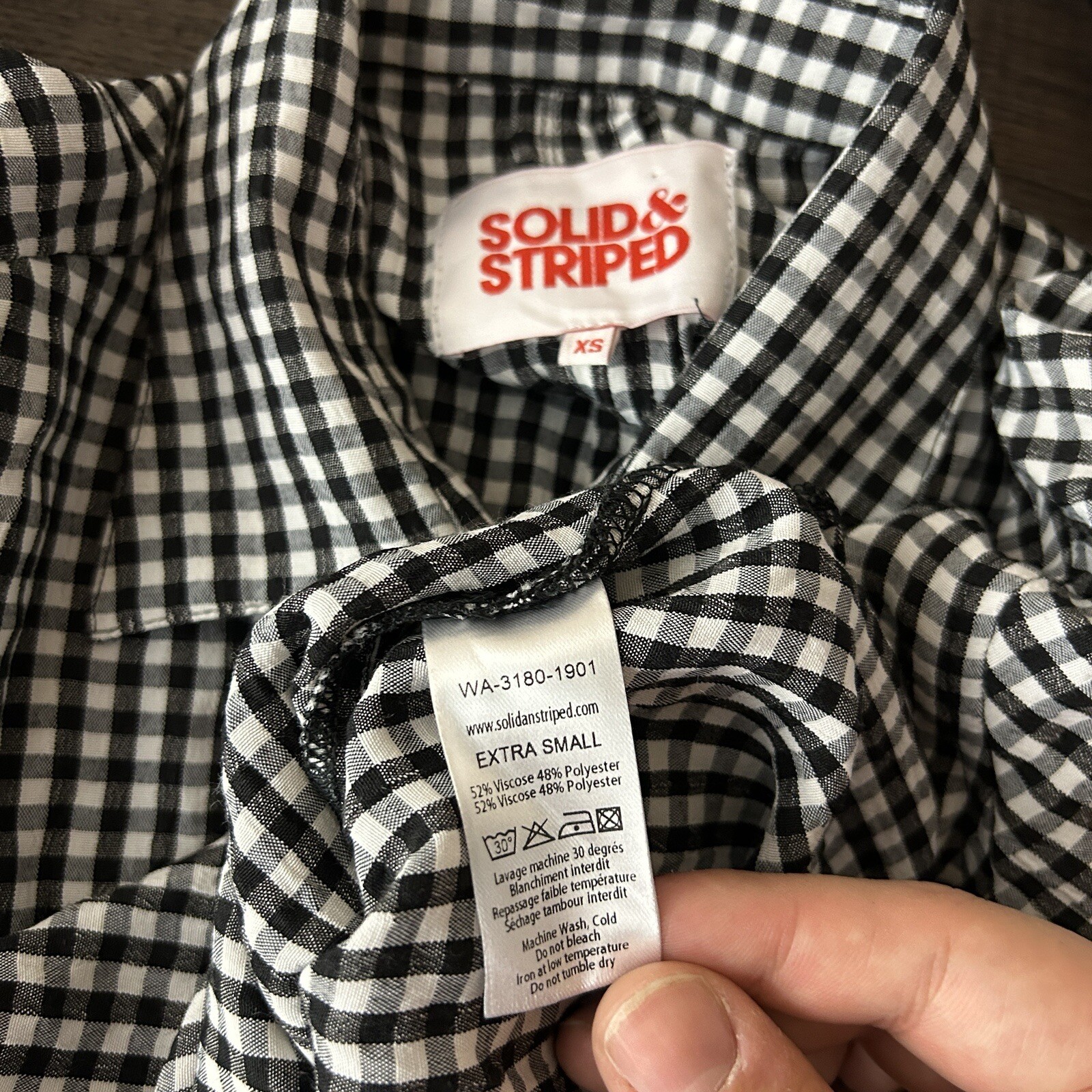 Solid & Striped Women's Gingham Button Down Shirt… - image 8