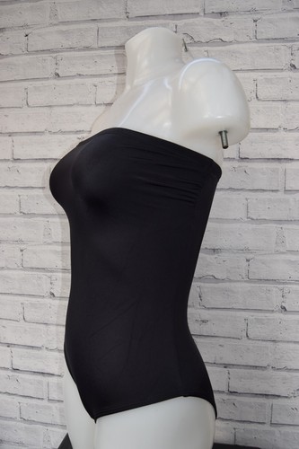 NEU SCHWARZER BANDEAU BADEANZUG MIT HOHEM BEIN GRÖßE UK 8 EU 36 B14 - Bild 3 von 4