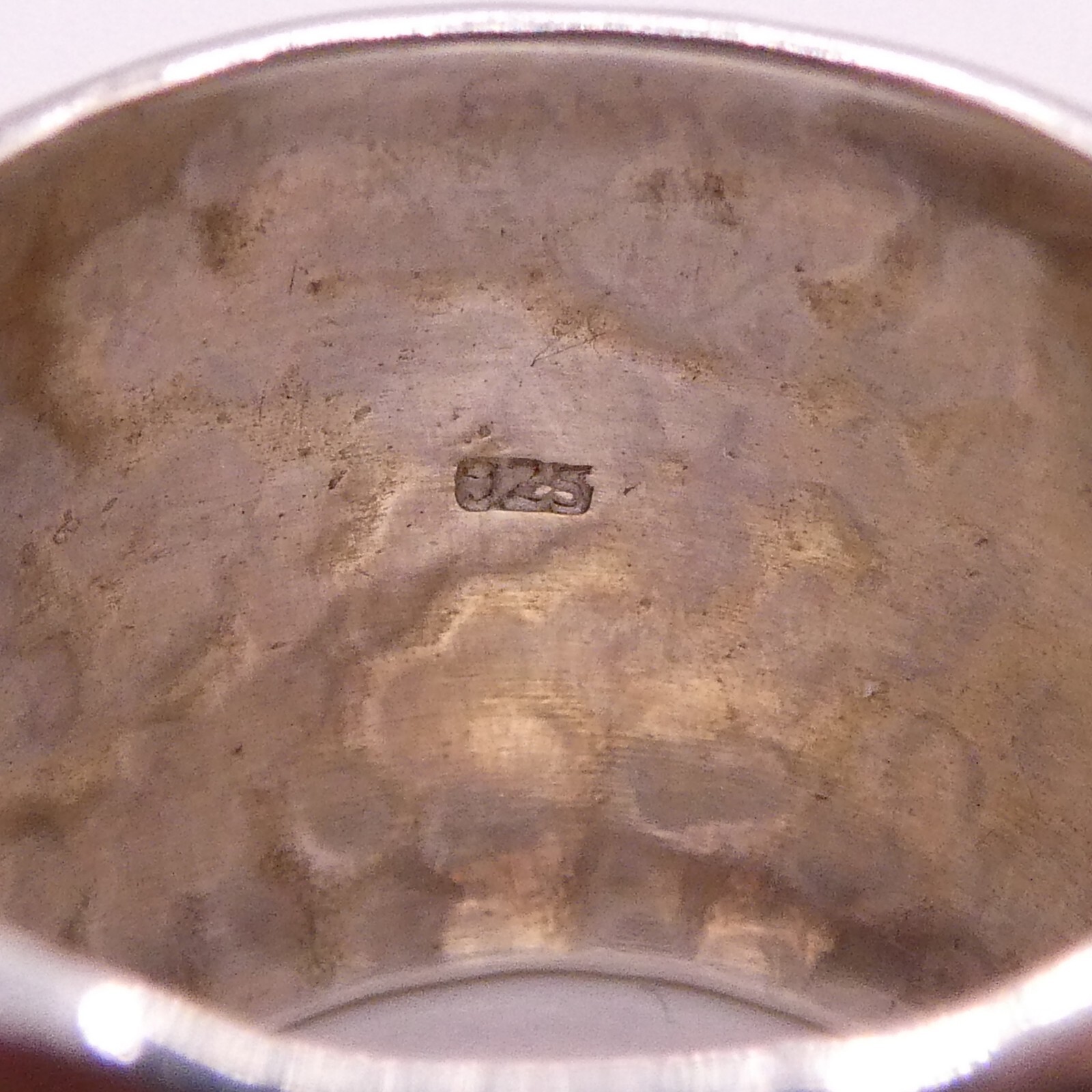 Sterling Silver 925 Solid Hammered Wide Cigar Ban… - image 9