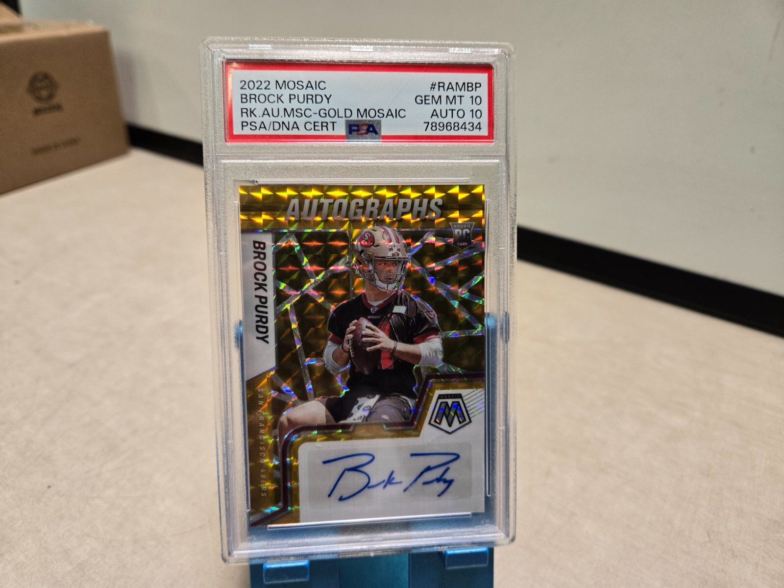 2022 Mosaic Brock Purdy Gold Auto RAMBP PSA 10 AUTO 10 /10 RC ROOKIE 49ERS PRIZM