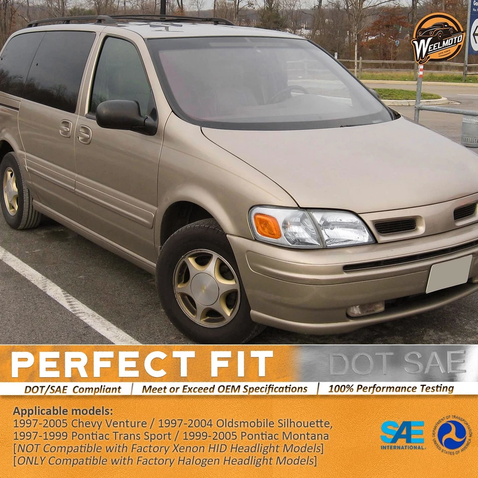 Headlights+Corner Lamps For 1997-2005 Chevy Venture Pontiac Montana L+R Foto 2 de 4