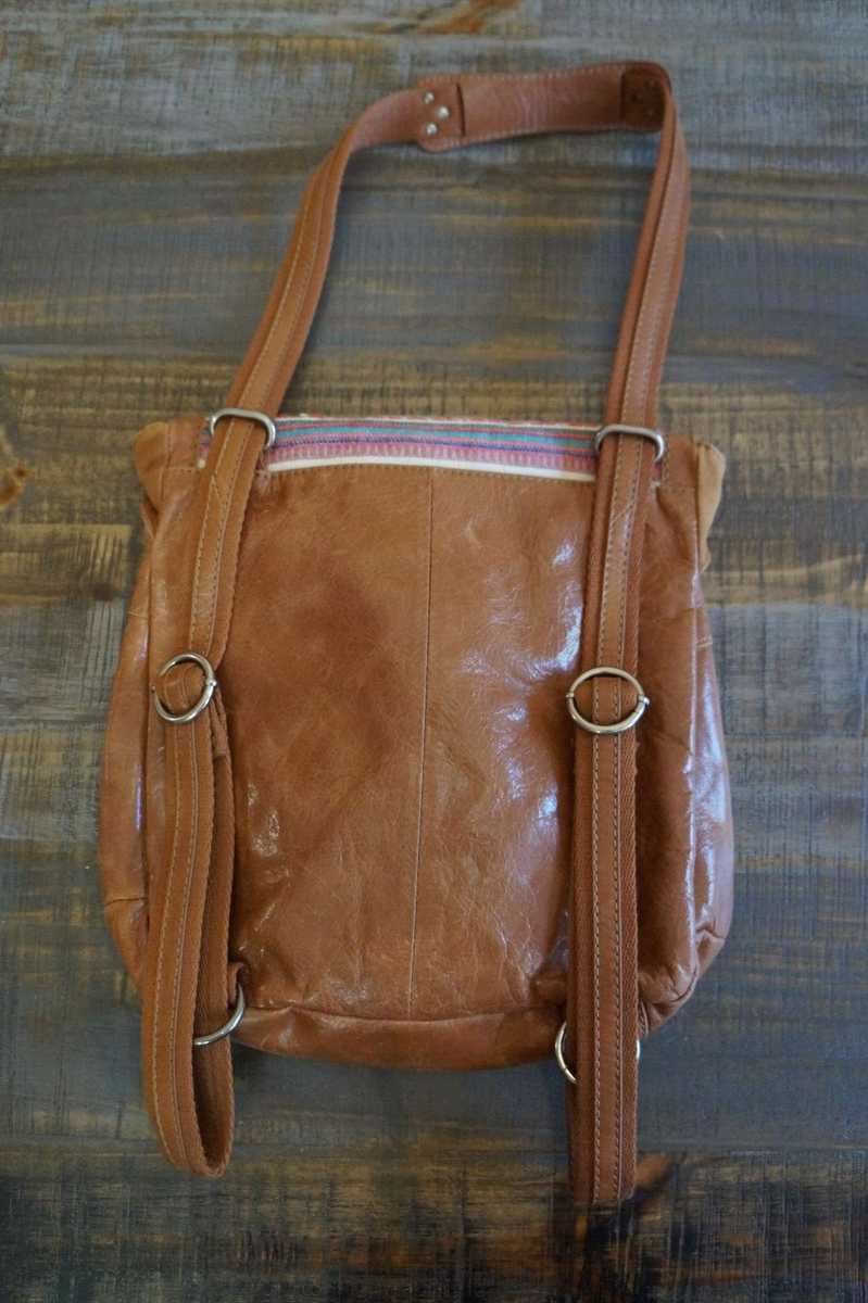 The Sak Convertible Backpack Bag Brown Leather Purse Hobo  display picture 1