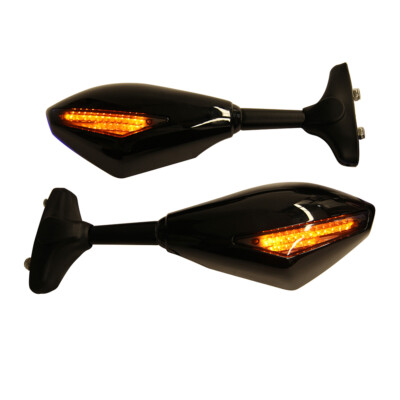 Motorcycle LED Turn Signals Mirrors For Kawasaki Ninja ZX7R ZX9R