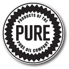 ROUND PURE OIL GASOLINE LUBSTER DECAL GAS OIL CAN PUMP STICKER