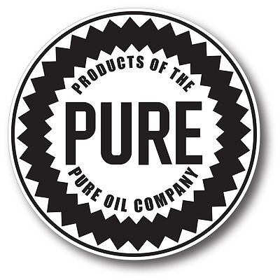 #ad #ad ROUND PURE OIL GASOLINE LUBSTER DECAL GAS OIL CAN PUMP STICKER $3.99