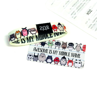 ZOX **AWESOME IS MY MIDDLE NAME** Silver Single Medium Wristband w
