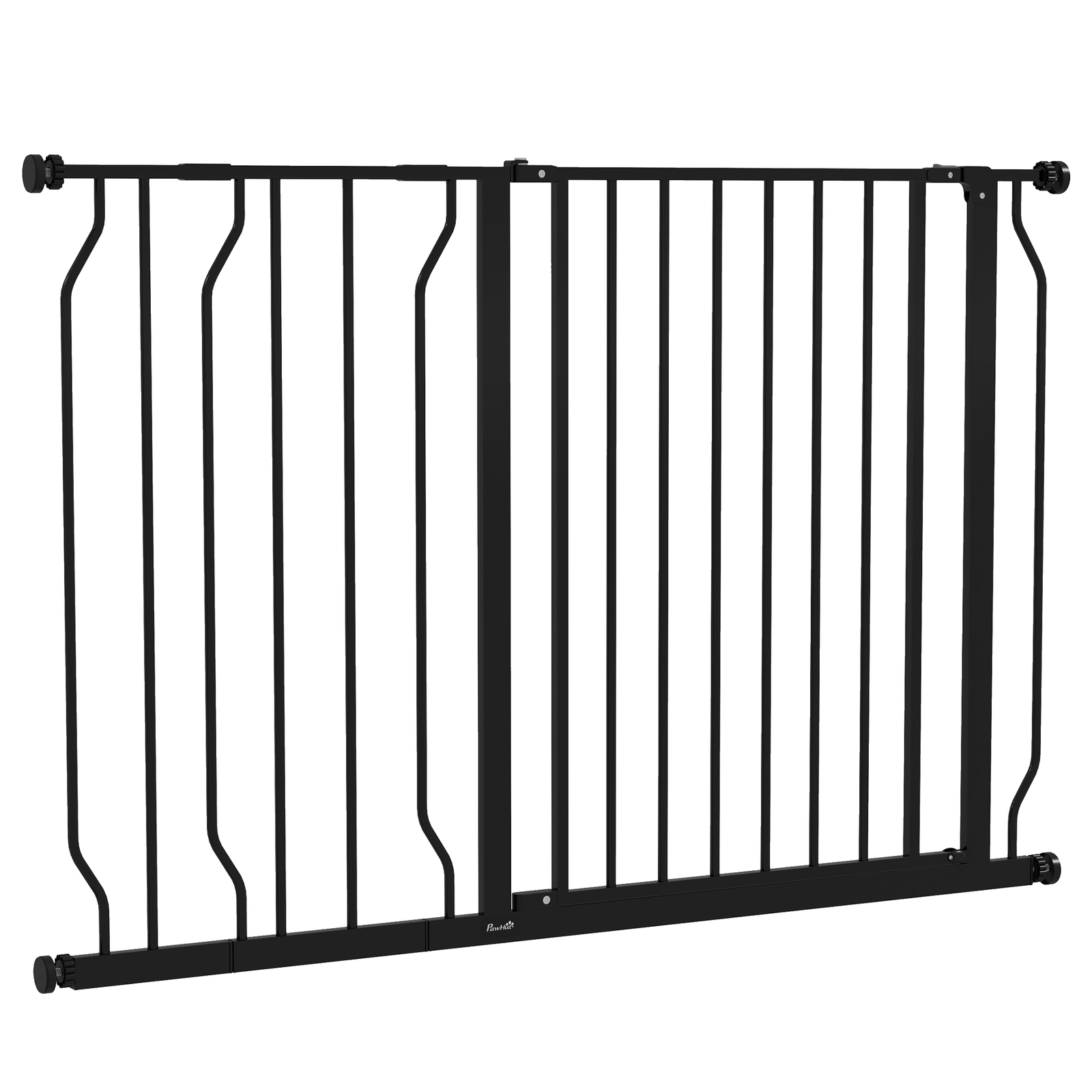 Dog Gate Black Steel and ABS 115L x 1.5W x 76H cm PawHut Safety Gate