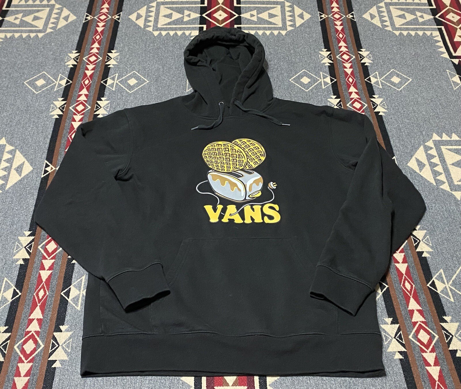 Vans Off the Wall Toaster And Waffles Black Pullover Hoodie Size M T44 |  eBay