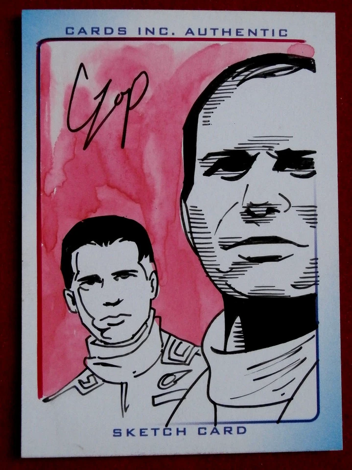 THUNDERBIRDS - SCARCE COLOUR SKETCH CARD - JEFF & GORDON TRACY - JOHN CZOP, 2004 - Image 3 of 3