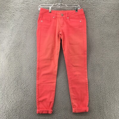 American Eagle Skinny Jeans Womens 2 (Actual 29x31) Pink Denim Stretch Low Rise