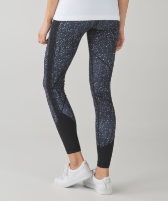 LULULEMON Drop It Like It's Hot Leggings Butterfly Textured Black White SIZE 2