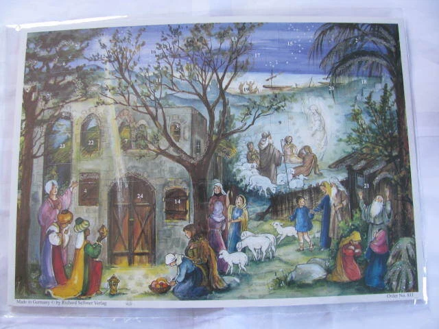 Nostalgischer Adventskalender Weihnachten Heilige Nacht am Stall Sellmer Verlag