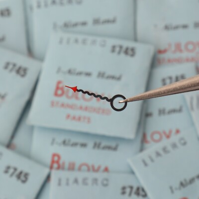 Genuine Bulova Watch 11AERC Alarm Hand Squiggle Red #745 NOS Watch Part (C4D6)