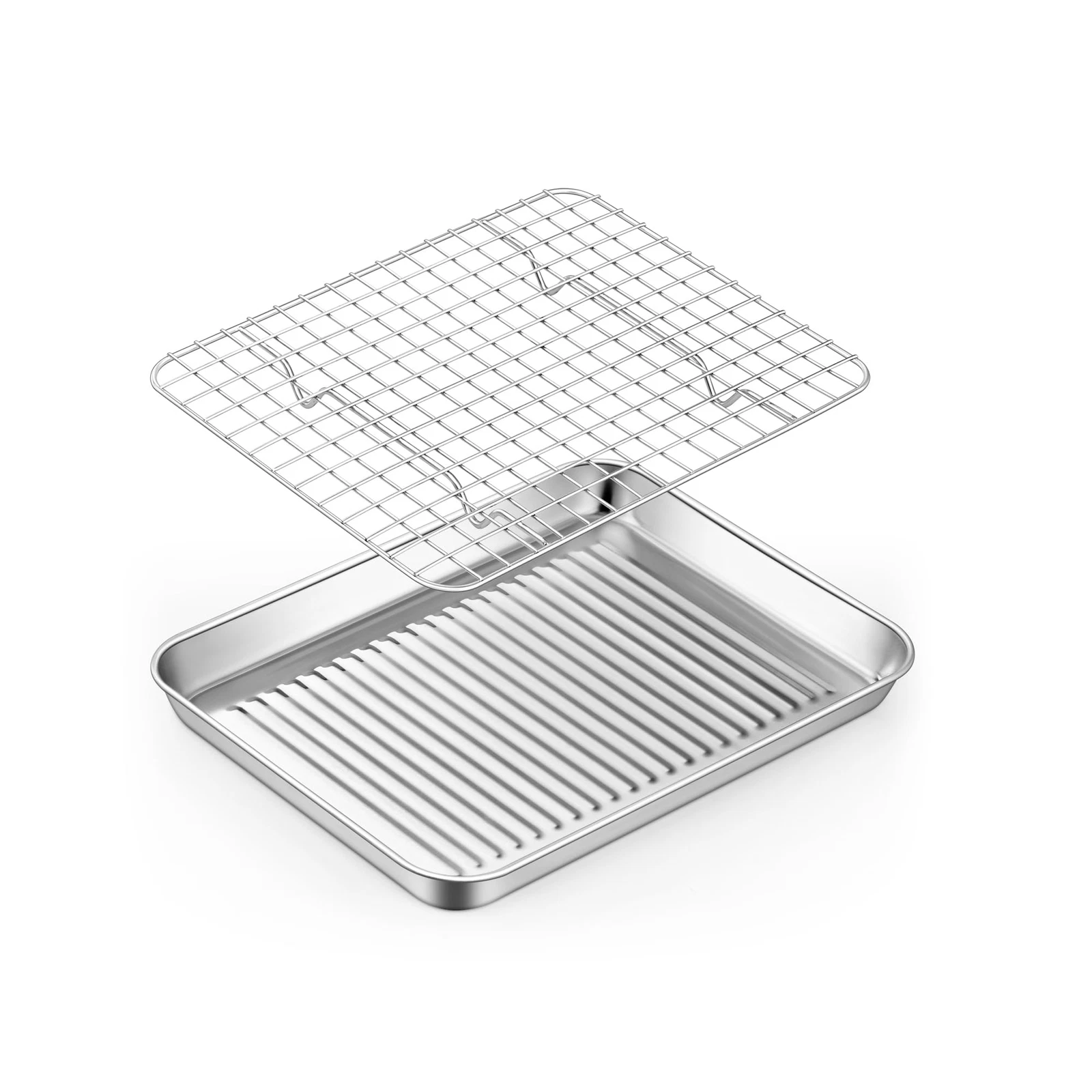9 Inch Stainless Steel Toaster Oven Pan w/ Cooling Rack for Baking Toaster Oven
Opens in a new windo