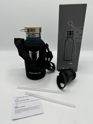 Super Sparrow Trinkflasche Edelstahl 18/8 - Metall isoliert Halter & Riemen