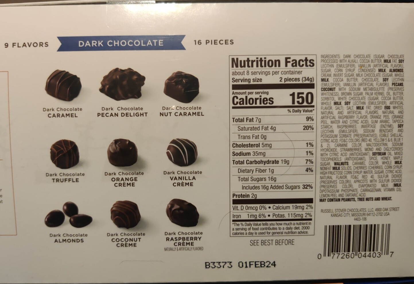 Russell Stover Dark Chocolates Assortment eBay