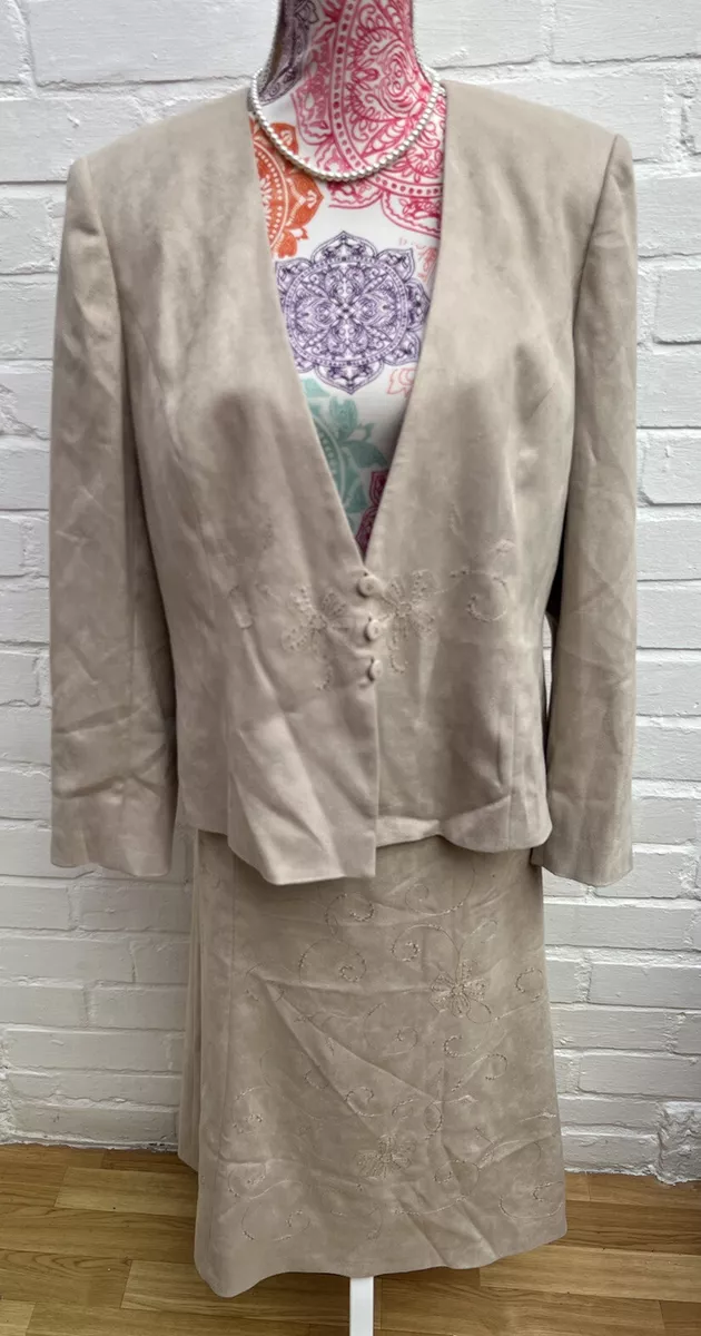 Faux suede skirt suit cheap