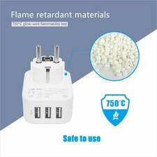 UK Europe  Travel Plugs UK/ EU  European Plug w/3 USB Adapter Grab a Deal