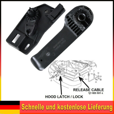 Motorhaube Hebel Offner Lagerbock Für VW Jetta/Golf Griff Motorhaubenseilzug DE