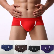Mens Underwear Low Rise Boxers Briefs Breathable Sports Trunks Stretch Lingerie