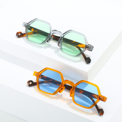 Vintage Hipster Hexagonal Sunglasses Men Women Small Retro  display picture 1