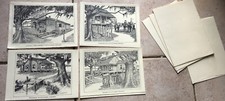 Lot 5 Cpa Litographies + Enveloppes Artiste Cajun Bayou Floyd Saunier