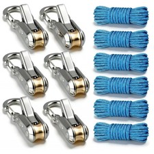 6 Lock Rope Buckle Down Hooks Tie Tightening Tensioner Rope Roller With Cargo 6 Lock Rope Buckle Down Hooks Tie Tightening Tensioner Rope Roller With Cargo