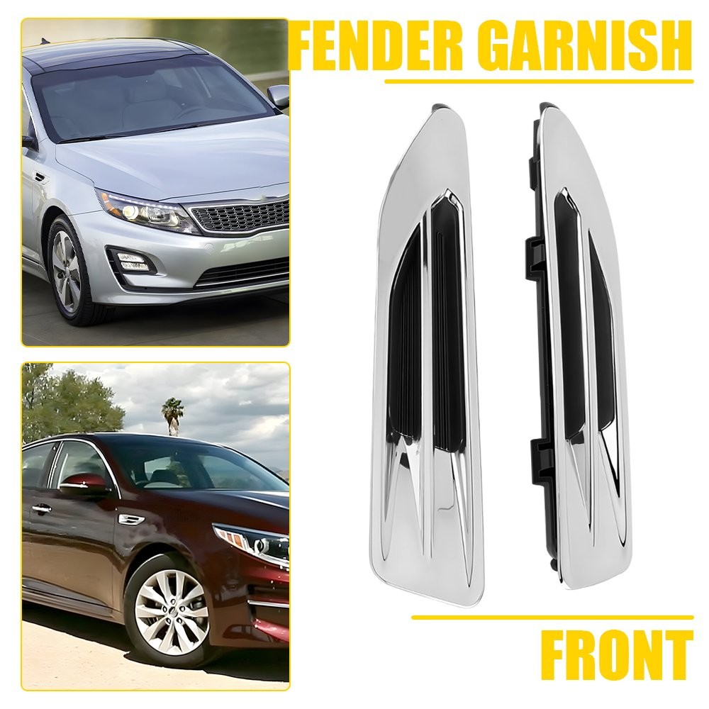 87771D4000 Left + Right Front Fender Garnish Side Chrome Molding For Kia Optima