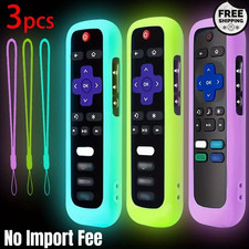 3P Silicone Remote Control Cover For Roku Glow-In-The-Dark TV Remote Holder Case