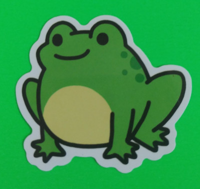 Adorable Green Frog Animated Sticker 1.78'' x 2.18'' (AK)