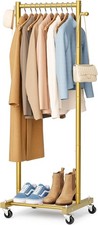 Small Clothes Racks Hanging Clothes Rolling Clothing Rack W/ Shelves 60" Metal