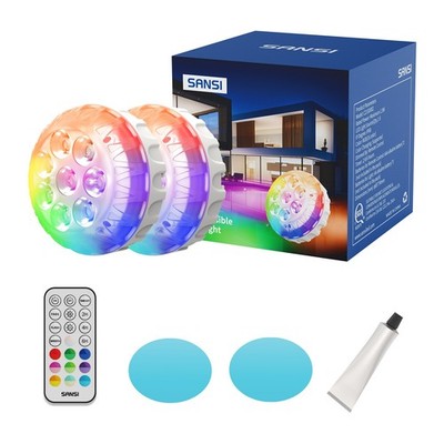 2-PACK LED Pool Lights RGBW Submersible Lights for Above Ground Pool Waterproof