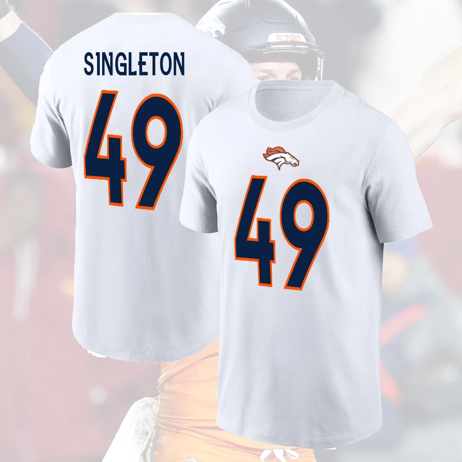 Alex Singleton #49 Denver B.owll 2025 Player Name & Number for Fan